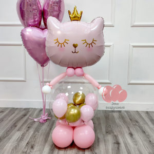 Фигурка из шаров кошечка с мини шариками