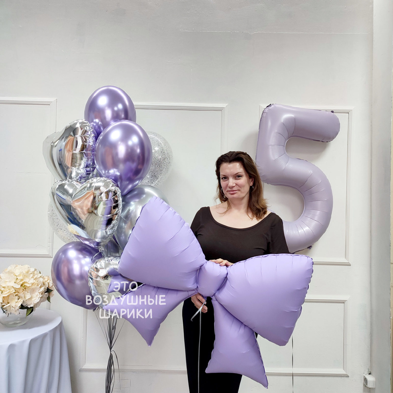 Шары на 5 лет с бантиком