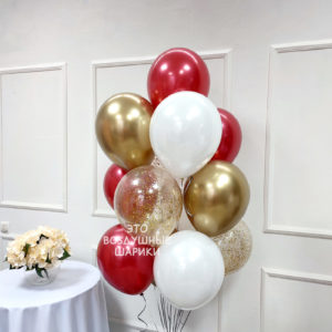 Шары в красно золотом цвете