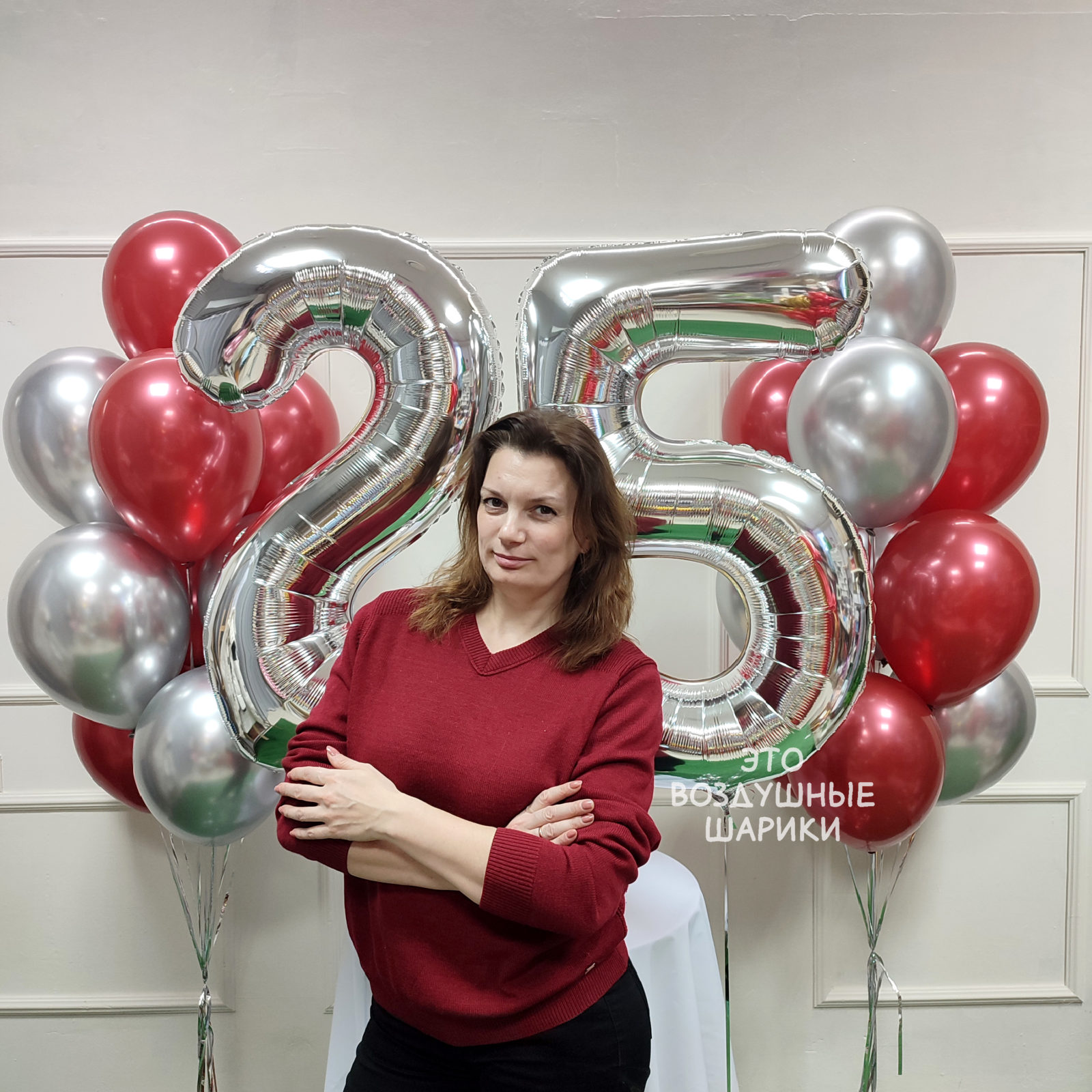 Шары для девушки на 25 лет с 2-мя фонтанами — изображение 2