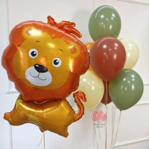Фигура львенок шары коричневые зеленые лимонные оранжевые