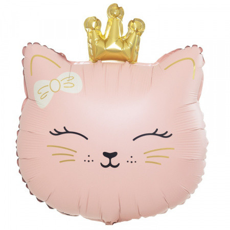 Фигура Кошечка с короной Розовая (24"/61 см) ВЗ