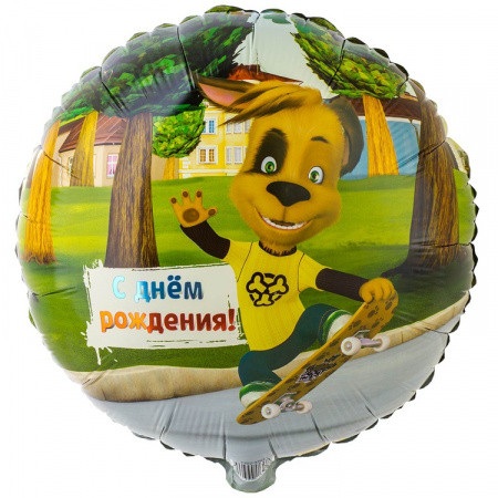 Шар (18"/46 см) Круг ДР Барбоскины Дружок