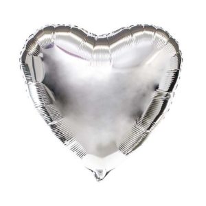 Сердце 45 см серебро