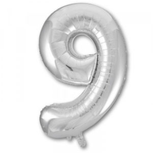 Цифра № 9 серебро 102см