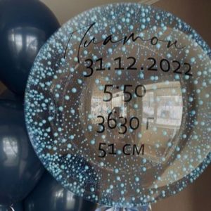 Шар 60 см пенопласт голубой