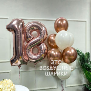 Шары для девушки на 18 лет в цвет розовом золотое