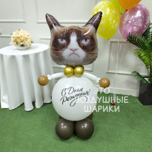 Фигура из шаров Котик с надписью