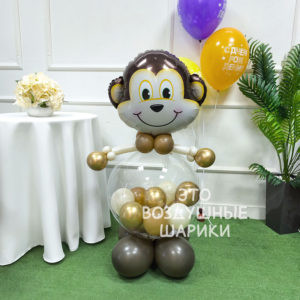 Фигурка из шаров обезьянка с мини шариками