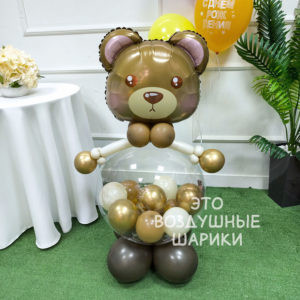 Фигурка из шаров мишка с мини шарами