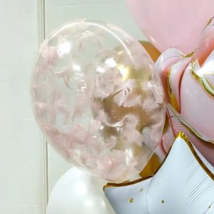 Шар 30 см с перьями персиковый цвет