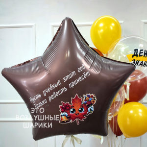 Фигура звезда с надписью "Осенний листочек" 1. Фольгированная звезда с надписью 1 Сентября в Перми. 2. Гелиевый шар звезда на День знаний. 3. Воздушный шар 1 Сентября с доставкой по Перми. 4. Фольгированная звезда для школьной линейки. 5. Купить шар звезда 1 Сентября в Перми. 6. Шар с надписью 1 Сентября для первоклассника. 7. Фольгированная звезда для школьной фотозоны. 8. Воздушный шар День знаний с гелием в Перми.