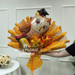 Букет из шаров с совой на День знаний Пермь