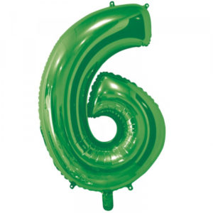Цифра № 6 зеленая