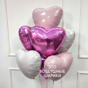 фонтан из 7 сердец розовых оттенков